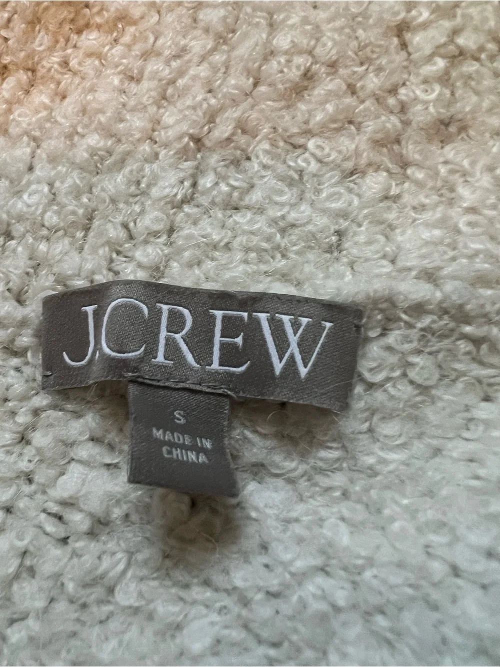 J. Crew Cream Fair Isle Bouclé Johnny-Collar Sweater